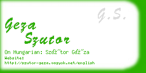 geza szutor business card